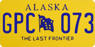 AK license plate GPC073