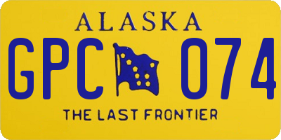 AK license plate GPC074