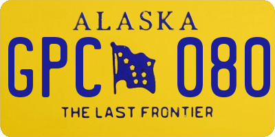 AK license plate GPC080