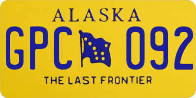 AK license plate GPC092