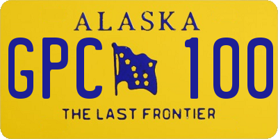 AK license plate GPC100