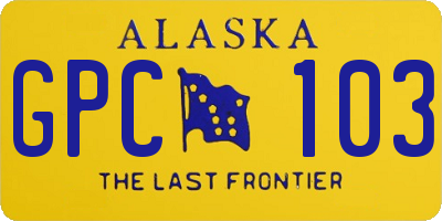 AK license plate GPC103