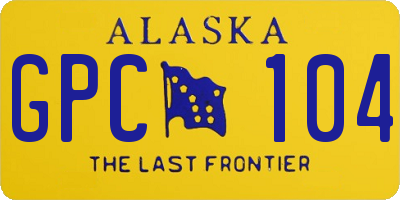 AK license plate GPC104