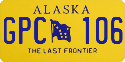 AK license plate GPC106