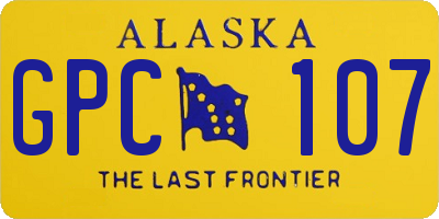 AK license plate GPC107