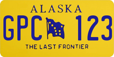 AK license plate GPC123
