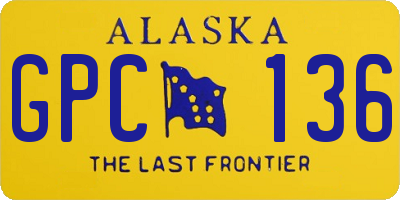 AK license plate GPC136
