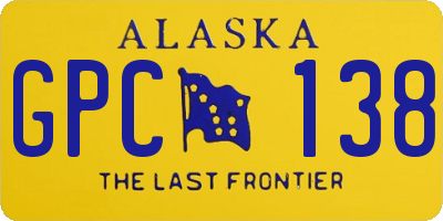AK license plate GPC138
