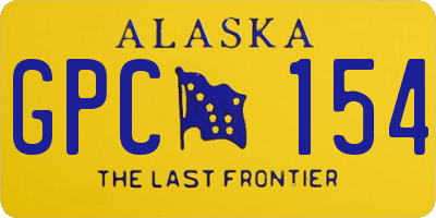 AK license plate GPC154
