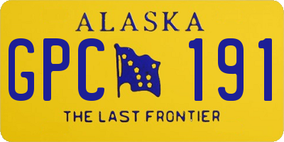 AK license plate GPC191