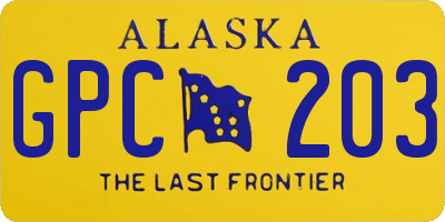 AK license plate GPC203