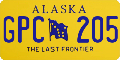 AK license plate GPC205