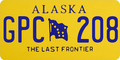 AK license plate GPC208