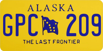AK license plate GPC209