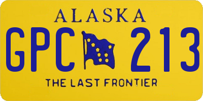 AK license plate GPC213