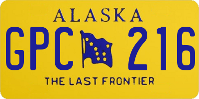 AK license plate GPC216