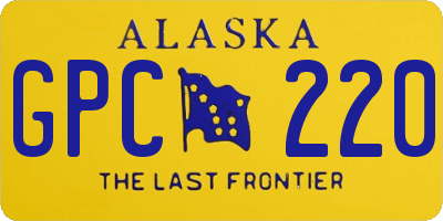 AK license plate GPC220