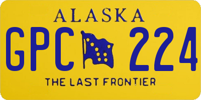 AK license plate GPC224