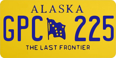 AK license plate GPC225