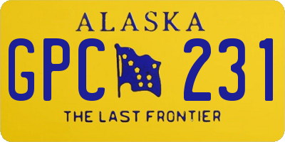 AK license plate GPC231