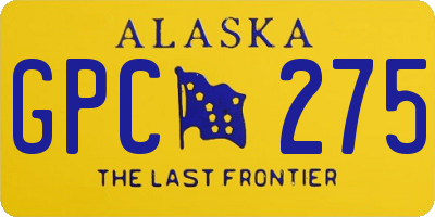 AK license plate GPC275