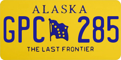AK license plate GPC285