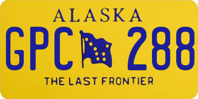 AK license plate GPC288