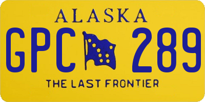 AK license plate GPC289