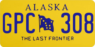AK license plate GPC308