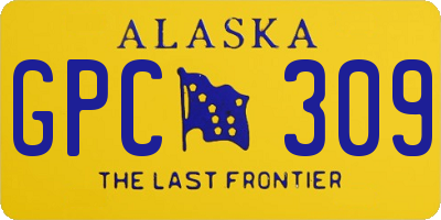 AK license plate GPC309