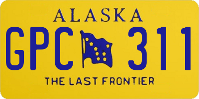 AK license plate GPC311