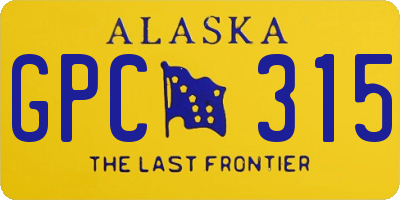 AK license plate GPC315