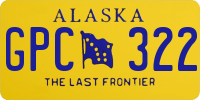 AK license plate GPC322