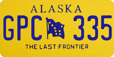 AK license plate GPC335