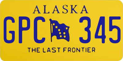 AK license plate GPC345