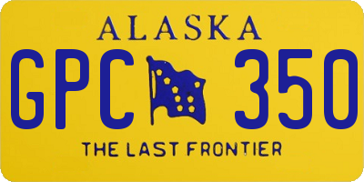 AK license plate GPC350