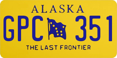 AK license plate GPC351