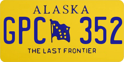 AK license plate GPC352