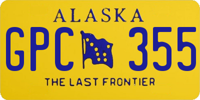 AK license plate GPC355