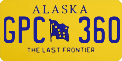 AK license plate GPC360
