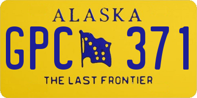 AK license plate GPC371