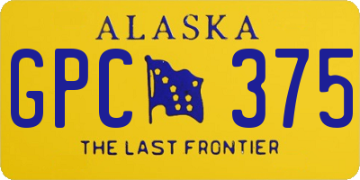 AK license plate GPC375