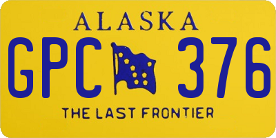 AK license plate GPC376