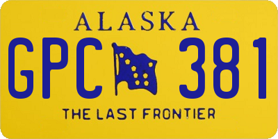 AK license plate GPC381