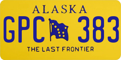 AK license plate GPC383