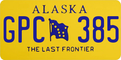 AK license plate GPC385