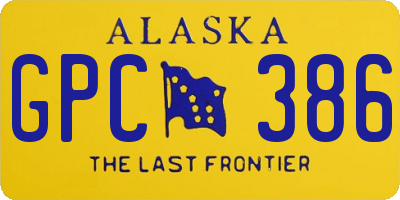 AK license plate GPC386