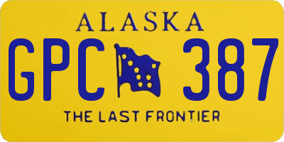 AK license plate GPC387