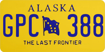 AK license plate GPC388