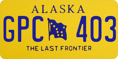 AK license plate GPC403